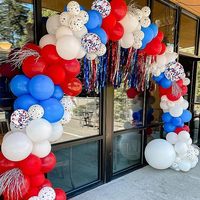 115 pièces ensemble de ballons en Latex rouge blanc bleu 5 10 12 18 pouces guirlande et kit d'arc pour l'obtention du diplôme Halloween fête des mères