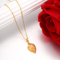 Collier et boucles d'oreilles assortis en or brillant, motif feuille filigranée, hypoallergéniques, pour mariage, vente en gros d'usine