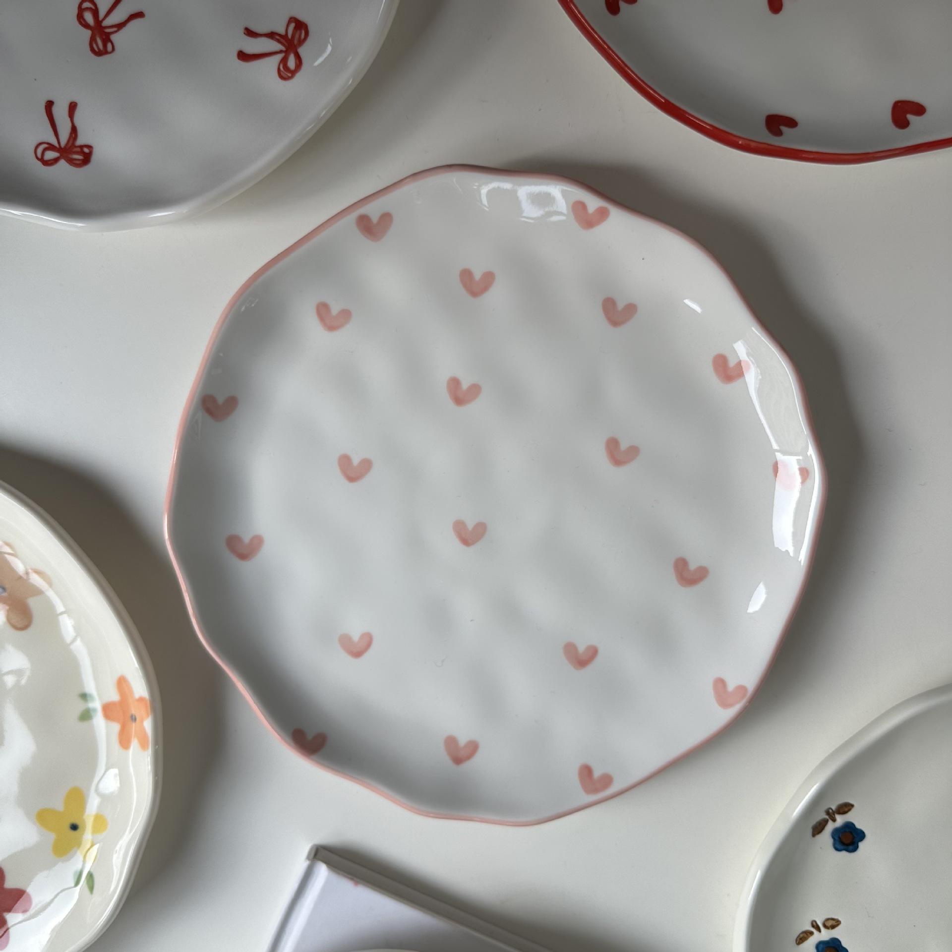 Mano pellizco Placa de 8 pulgadas-amor rosa