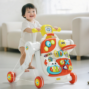Offre Spéciale : Trotteur Bébé Multifonction 4-en-1 Convertible en Table, <span class=keywords><strong>Chariot</strong></span> et Voiture à Pousser Musicale pour l'Apprentissage Précoce - Product Image 4