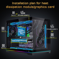 Boîtier PC MATX Lovingcool avec vue panoramique, bande lumineuse RGB intégrée, prend en charge les systèmes AIO 360 mm pour configurations de jeu, commande en gros