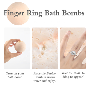 Quà Tặng Ngày Valentine phổ biến hoa khô thơm tắm bóng trang sức sang trọng Bom tắm với Nhẫn Kim Cương Zircon ngạc nhiên bên trong - Product Image 6