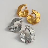 Boucles d'oreilles Dazan plaquées or 18 carats, en acier inoxydable hypoallergénique, de haute qualité, style vintage, abstrait, bohème, design tourbillon irrégulier