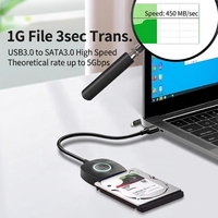 Kabel Adaptor USB 3.0 ke SATA 2-in-1 untuk Konversi Hard Disk Mekanis dan Solid State (Inti Tembaga)