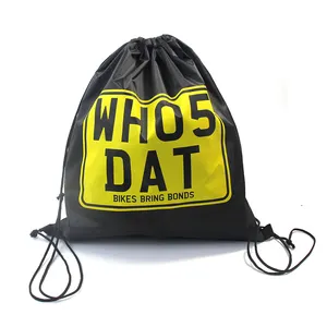 Trekkoord Tas Print Waterdichte Promotionele 210d Polyester Nylon Promotie Cadeau Boodschappentas Reistas