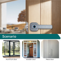 Serrure de porte intelligente Wi-Fi Tuya TTlock Contrôle par application Empreinte digitale Écran tactile Clavier Code Cloud Alliage d'aluminium Porte en verre