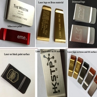 Pince à billets promotionnelle personnalisable en acier inoxydable et zinc, vente en gros, avec pince à billets large vierge en métal argenté pour hommes
