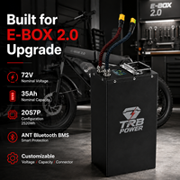 Batterie lithium-ion TRB POWER 72V 35Ah 2520Wh 20S7P Samsung 50G ANT Bluetooth BMS pour mise à niveau de vélo électrique E-BOX 2.0