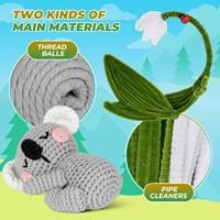 Kit de Crochet DIY Koala Endormi et Muguet en Gros, Fil Non-Déchirable, Ornement Fait Main, Décoration Suspendue, Cadeau