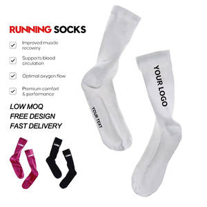 Calcetines de Alta Calidad para Correr Transpirables Finos Blancos a Media Pantorrilla para Gimnasio Calcetines Deportivos Personalizados para Running - Product Image 1