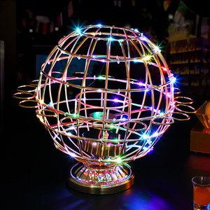 Có Thể Sạc Lại Đứng Ánh Sáng Phát Ra Diode Đầy Màu Sắc Quay Vòng Kính Hiển Thị Đứng Led Globe Shot Kính Khay Rượu Vang Giá Chủ - Product Image 3