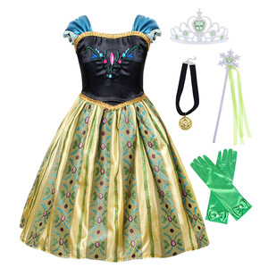 <span class=keywords><strong>Anna</strong></span> Elsa princesa de dibujos animados Cosplay disfraz de hielo vestido de lujo Halloween chica Castillo carnaval fiesta vestir - Product Image 3