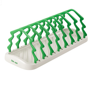 <b>Dish</b> <b>Rack</b> White Green Plastic Draining <b>Rack</b> For Kitchen Utensils Easy To Use - Product Image 1