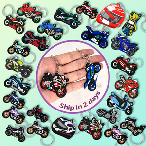 Porte-clés en PVC 2D personnalisable, étanche, style scooter de dessin animé, multi-design, <span class=keywords><strong>moto</strong></span> - Product Image 1