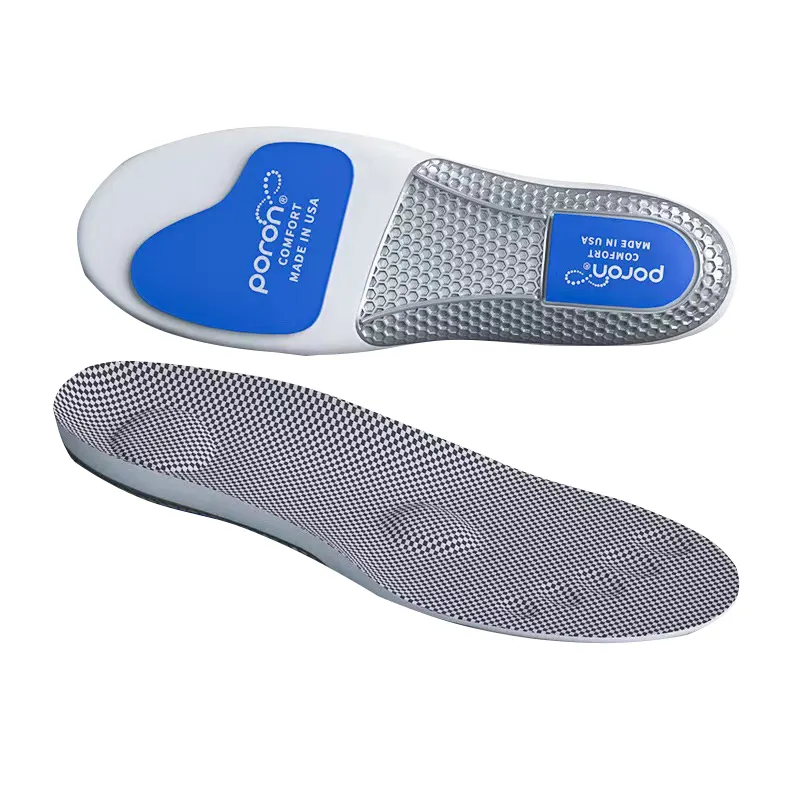PORON sports insole men's TPU anti roll professional running inserts soft sole for sweat shock absorption odor prevention pads
