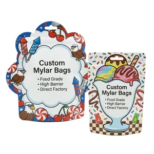 Die <b>Cut</b> Mylar Bags Foil Matte Resealable Zipper Smell Proof Custom Printed Candy Gummy <b>Cookie</b> 3.5g 7g 14g 28g OEM Factory - Product Image 1