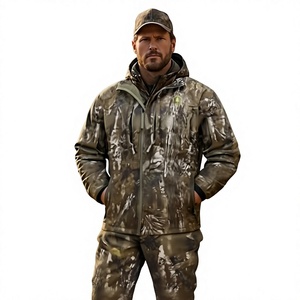 Veste polaire à capuche camouflage pour homme avec pantalon et masque facial, coupe-vent, tenue de chasse d'extérieur, coupe régulière, vêtements d'hiver - Product Image 2