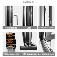 Ventana de aluminio de doble acristalamiento y ventanas de aleación de aluminio a prueba de viento