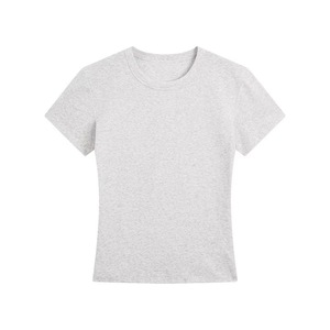 Camisetas de Cuello Redondo de Algodón y Elastano para Mujer, Estampado Personalizado, Verano, Casual, Sólidas, Transpirables - Product Image 4