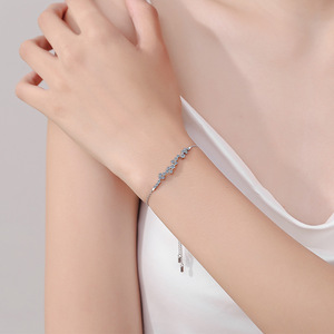 Pulsera de moissanita de plata de ley S925 para mujer, joyería de plata elegante con diseño de círculo completo para vacaciones, perfecta - Product Image 3