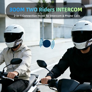 2 Riders Motorcycle Helmet Wireless Intercom <strong>Headset</strong> 300m Range IP65 Waterproof Wireless Moto Intercom - Product Image 3
