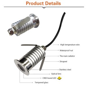 Faretto LED <span class=keywords><strong>da</strong></span> <span class=keywords><strong>Incasso</strong></span> Personalizzabile per Esterni, Impermeabile, in Acciaio Inox, 1W DC12V - Product Image 6