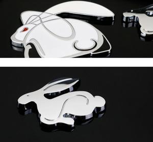 3d Metalen Auto Stickers Running Konijn Logo Embleem Badge Sticker Voor <span class=keywords><strong>Jaguar</strong></span> Honda Nissan Tuning Auto Accessoires Decoratie