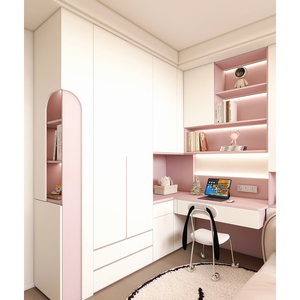 Ensemble de meubles de <span class=keywords><strong>chambre</strong></span> d'enfant personnalisable rose et écologique |   Tatami gain de place avec bureau d'étude et armoire intégrés pour <span class=keywords><strong>chambre</strong></span> de <span class=keywords><strong>fille</strong></span> - Product Image 3