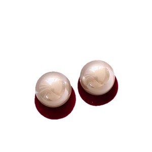 <b>Red</b> Velvet Pearl Stud <b>Earrings</b> For Women 925 Silver Freshwater Pearl Everyday Wear Luxury Fashion Jewelry - Product Image 5