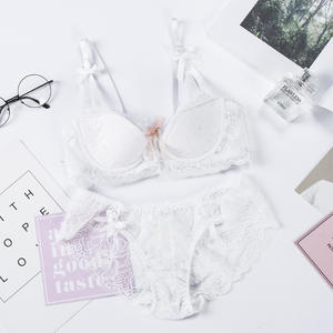 Ropa interior personalizada de encaje francés para mujer Ropa interior sexy fina con aros Push-Up Translúcido Bran - Product Image 4