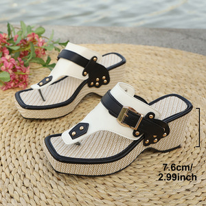 <span class=keywords><strong>Sandali</strong></span> Eleganti <span class=keywords><strong>con</strong></span> Tacco Alto e Plateau per Donna, Chiusura Slip-On, Popolari per Tutte le Stagioni - Estate Inverno Primavera Autunno - Product Image 6