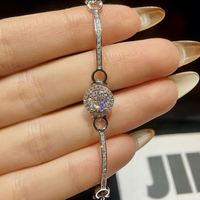 Bracelet tennis rond en pierre de Moissanite certifié GRA pour femmes Bracelet de forme géométrique Bijoux de luxe en argent sterling 925