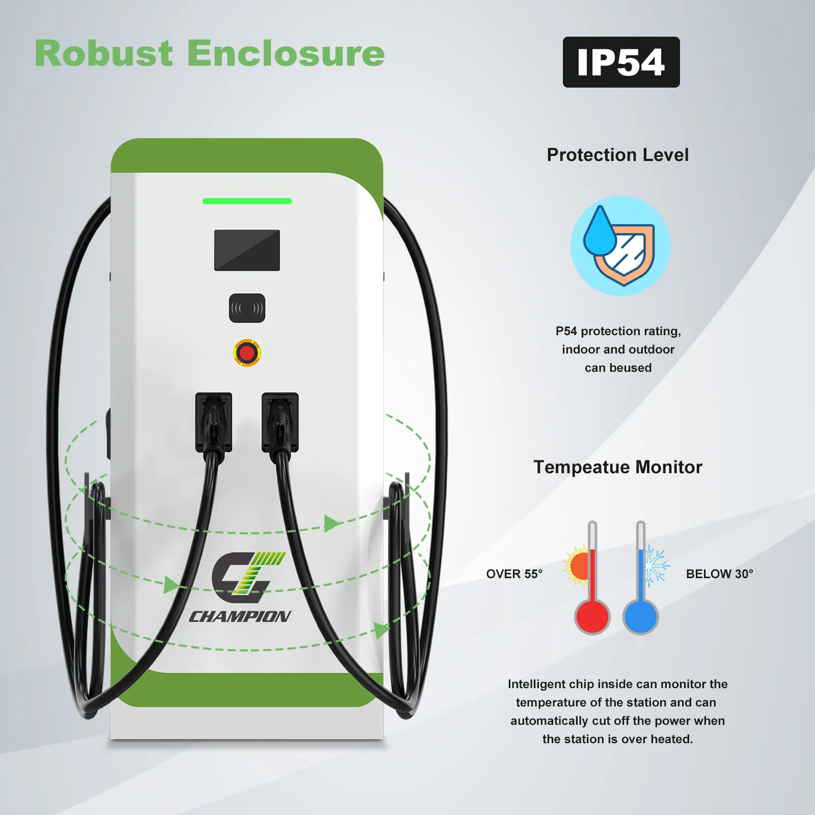 핫 세일 2024 새로운 디자인 버전 고출력 180KW ETL DC 고속 충전기 LCD 화면 IP 54 새로운 에너지 차량 충전 파일