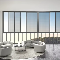 Aluminium-Schiebefenster mit Edelstahl-Mückenschutz und Doppelverglasung für Wohnungen und Hotels