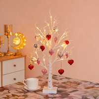 Guirlande lumineuse LED en plastique en forme de fleur d'amour pour la Saint-Valentin, ornement suspendu pour accessoires photo de mariage et décoration intérieure