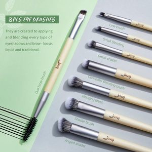 Jessup Burlywood 12 pezzi Set di pennelli per il trucco vegano T327 Set di pennelli in polvere sintetica Premium Set di pennelli per ombretti