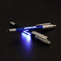 Stylo publicitaire personnalisé avec logo lumineux LED, 3 en 1, stylet, stylo à bille avec logo gravé au laser