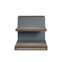 Compacte 2-laags metalen houten groentepresentatiestandaard, hoge draagkracht, vrijstaand, snelle installatie, supermarkt groentepresentatie