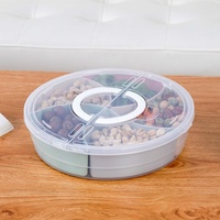 Plateau de drainage multifonctionnel en plastique transparent pour fruits et noix, avec couvercle compartimenté, hermétique, compatible micro-ondes, étanche et écologique pour la cuisine