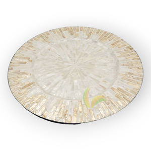 Placas de exhibición decorativas de nácar, platos de comedor con cargador para fiesta, manteles individuales de decoración de estilo moderno PARA CENA - Product Image 2