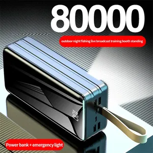 Super gran capacidad 80000 Mah banco de energía portátil batería de litio 10W adaptador de viaje Universal para <span class=keywords><strong>iPhone</strong></span> hogar negro blanco - Product Image 6