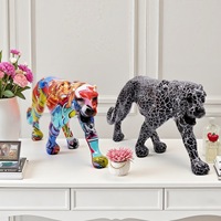 Offre Spéciale : Décoration Créative en Résine, Léopard en Marche, Style Européen, Feng Shui Minimaliste pour Maison et Bureau