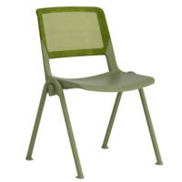Silla de Oficina Ergonómica Apilable con Respaldo de Malla Plástica y Soporte Lumbar, Color Verde, para Computadora, Oficina, Escuela y Conferencias