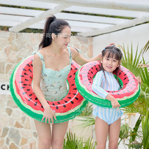 Watermelon <b>Inflatable</b> Swimming Ring Extra <b>Large</b> Thick Underarm Float For Adults <b>Pool</b> Water Park Use Unisex Environmentally - Product Image 2