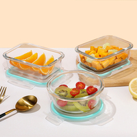 Recipientes de Vidrio Modernos Herméticos para Almacenamiento de Alimentos, Aptos para Horno y Congelador, Plegables, para Preparación de Comidas, Juego de Loncheras Bento con Tapas con Cierre para Niños