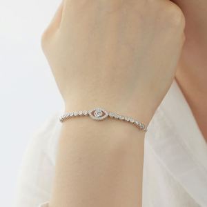 Dylam Against Evil Blue Eye Talismans Fashion Fine Jewelry S925 Silver Rhodium Plated <b>Beaded</b> Chain 5A Zirconia Women Bracelet - Product Image 5