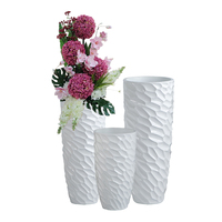 Vases de 150 cm de haut pour hôtel, jardinières géantes en fibre de verre, vase cylindrique blanc pour sol, décoration Maison