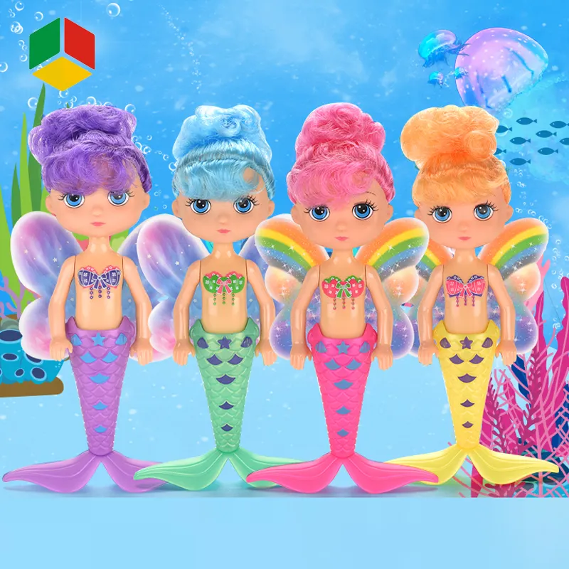 QS Toys Hochwertige süße farbige Sea Doll Girl Geschenke Plastiks pielzeug Meerjungfrau 5 Zoll Mini Dolls <span class=keywords><strong>Spielzeug</strong></span> für Mädchen