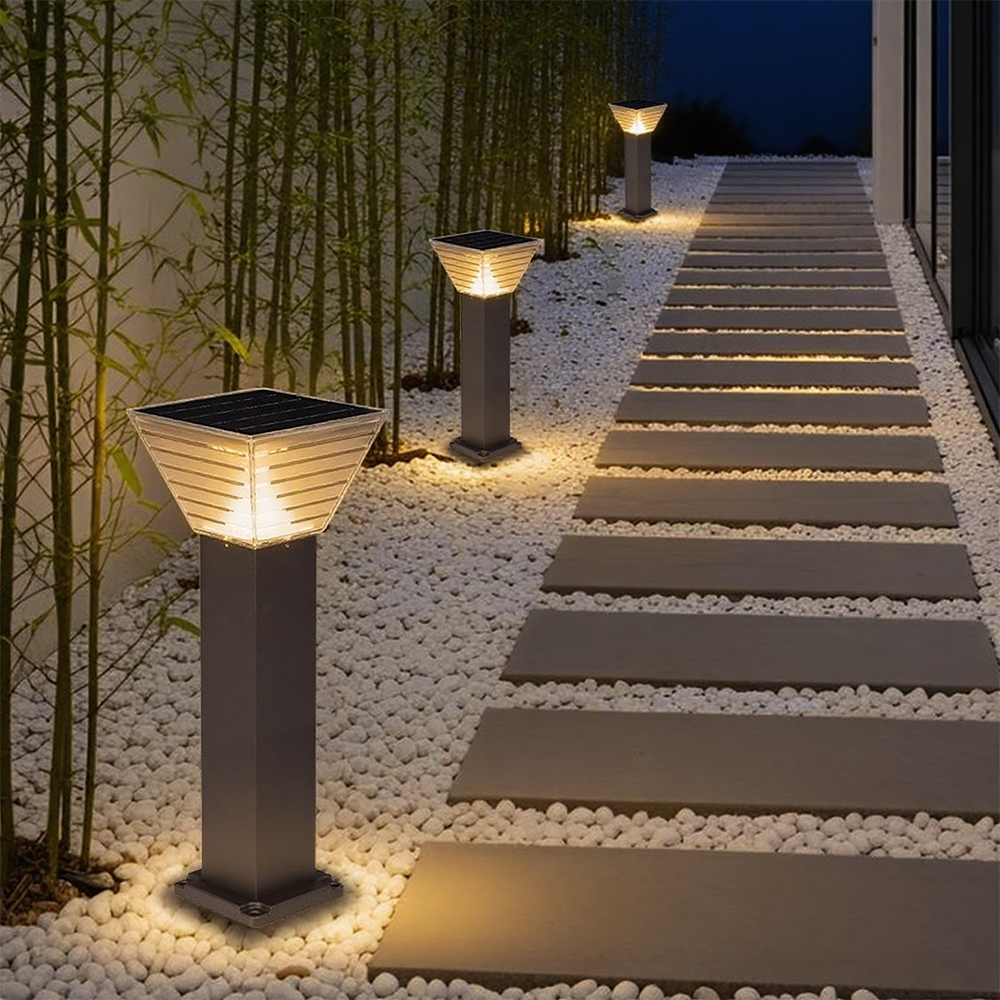 Wholesale Solar Garden Light From China Black Aluminum 5W Warm White LED Light IP65 Villa & Park Lighting for Lawn & Garden