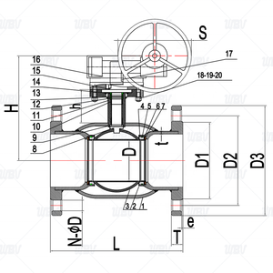 Bille à bride à diamètre réduit entièrement soudée Q341HF-16/25C CF8, peinture anticorrosion bipolaire - Product Image 3